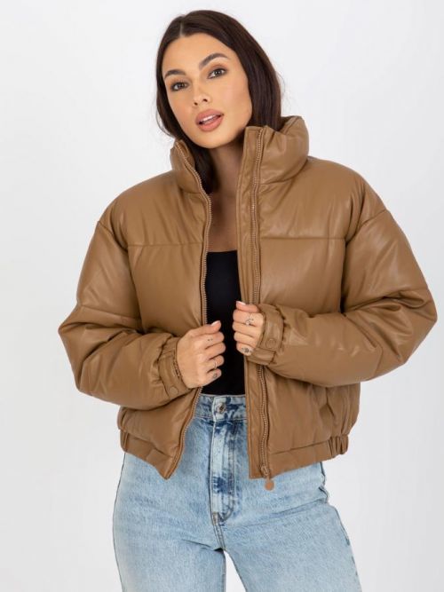 SVĚTLE HNĚDÁ PROŠÍVANÁ KRATŠÍ BUNDA -NM-KR-H-925.28-LIGHT BROWN Velikost: S/M
