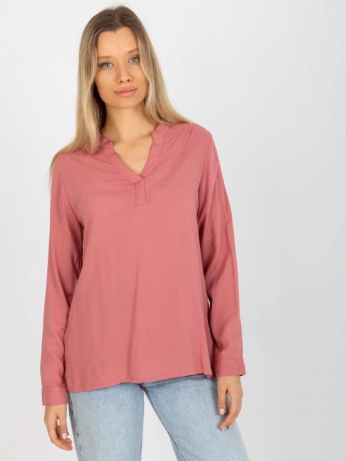 RŮŽOVÁ HALENKA S ŘASENÍM NA ZÁDECH D73761M11081A-DARK PINK Velikost: M
