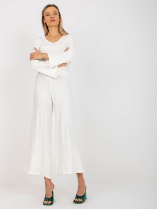 SMETANOVÉ DÁMSKÉ ZVONOVÉ KALHOTY VI-SP-20261.32X-ECRU Velikost: ONE SIZE