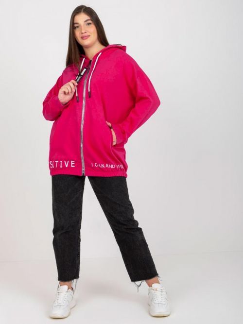 FUCHSIOVÁ MIKINA NA ZIP -RV-BL-8302.78-FUCHSIA Velikost: ONE SIZE