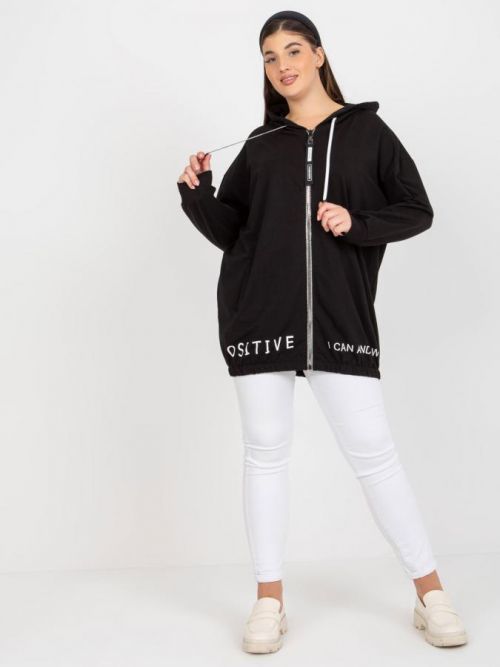 ČERNÁ MIKINA NA ZIP RV-BL-8302.78-BLACK Velikost: ONE SIZE