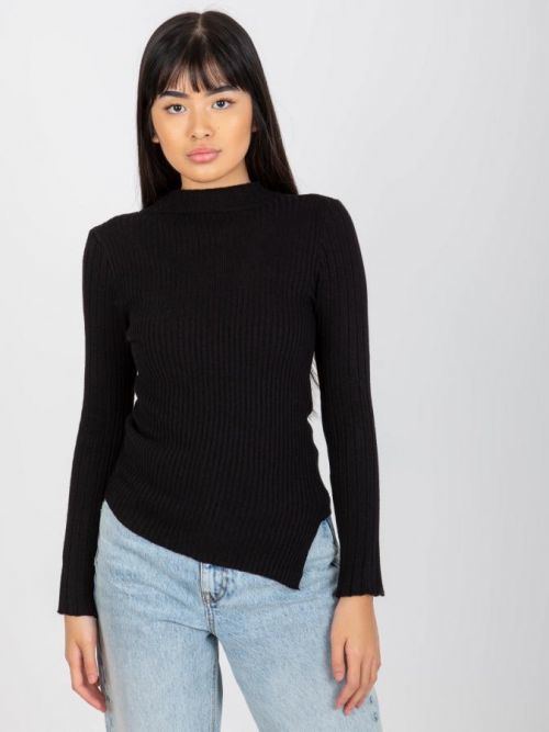 ČERNÝ ASYMETRICKÝ SVETR VI-SW-20298.41P-BLACK Velikost: ONE SIZE