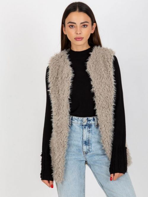 ŠEDÁ KOŽÍŠKOVÁ VESTA AT-KZ-21501.22P-LIGHT GREY Velikost: S/M