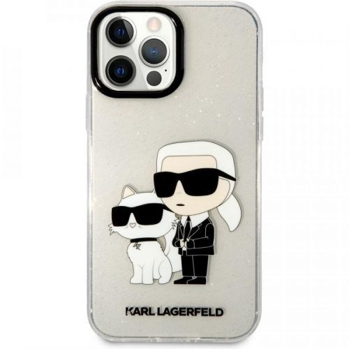 Karl Lagerfeld IML Glitter Karl and Choupette NFT kryt iPhone 13 Pro Max čirý