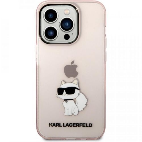 Karl Lagerfeld IML Choupette NFT kryt iPhone 14 Pro Max růžový
