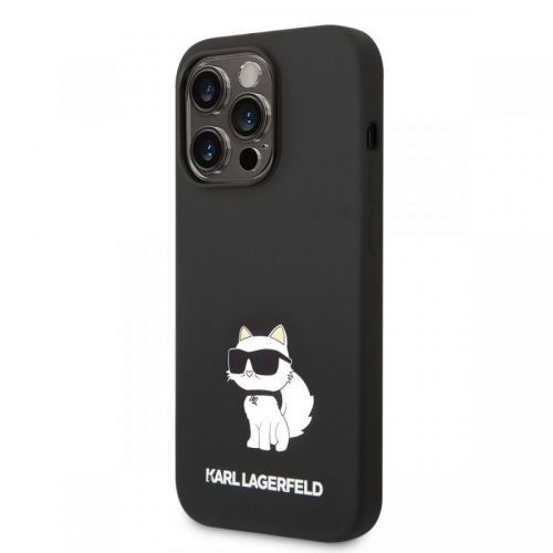 Karl Lagerfeld Liquid Silicone Choupette NFT Zadní Kryt pro iPhone 14 Pro Max Black