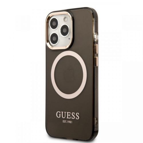Guess Translucent MagSafe Kompatibilní Zadní Kryt pro iPhone 13 Pro Max Black