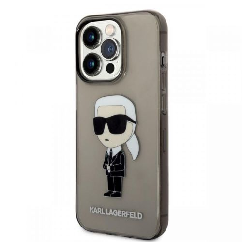 Karl Lagerfeld Translucent Ikonik NFT Zadní Kryt pro iPhone 14 Pro Black