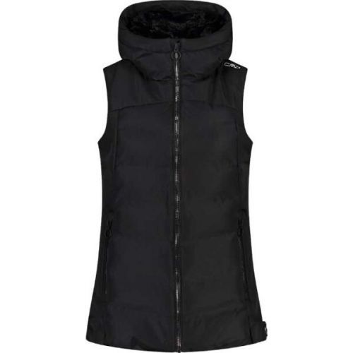 CMP WOMAN VEST FIX HOOD Dámská zateplená vesta, černá, velikost 42