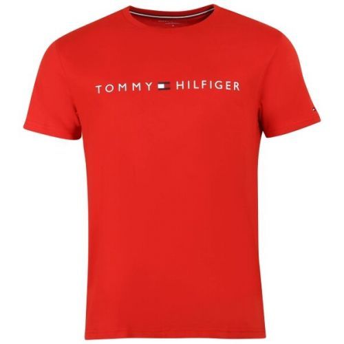 Tommy Hilfiger CN SS TEE LOGO Pánské tričko, červená, velikost M