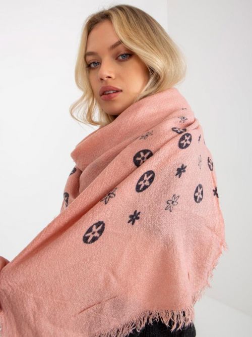 Dusty pink women's scarf with a print