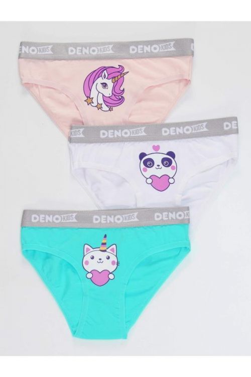 Denokids Girl Child Pink-white-mint 3 Piece Panty Set