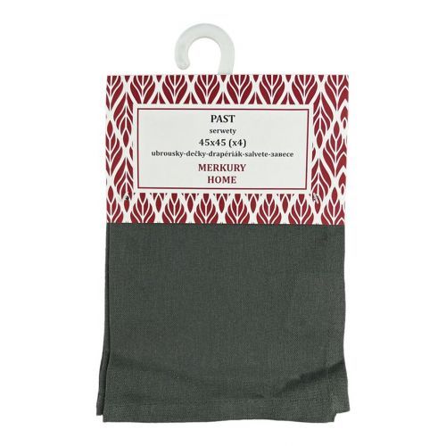 Ubrousek MODERN tmavě šedý hladký 45x45 set 4 ks