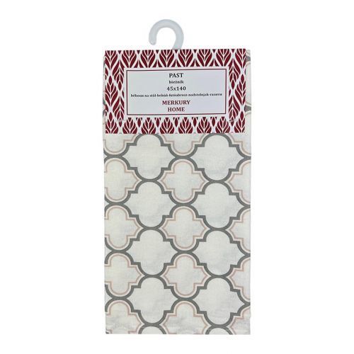 Bavlněný běhoun na stůl PAST světle šedý 45x140