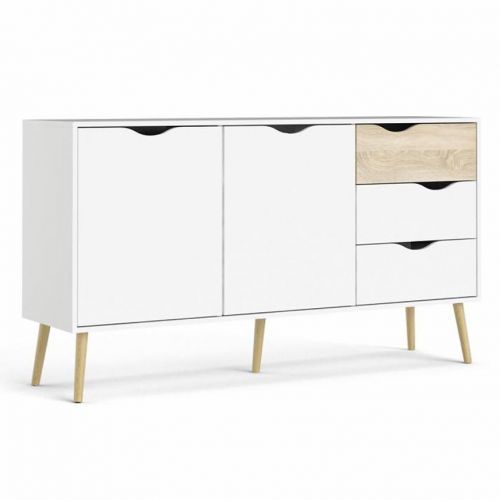 36YZ+KOMODA DELTA 147X39X82 BÍLÝ/NATURA 75381/49AK