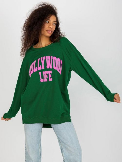 ZELENÉ MIKINOVÉ ŠATY HOLYWOOD LIFE VI-BL-3102.01P-DARK GREEN Velikost: ONE SIZE