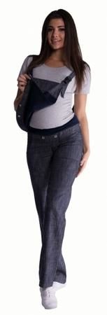 Be MaaMaa Těhotenské kalhoty s láclem - granátový melírek  S (36)