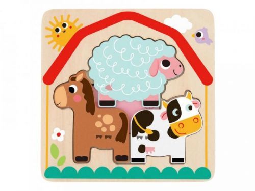 Tooky Toy - Vkládací vícevrstvé puzzle Farma