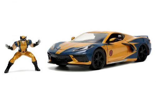 Jada Toys | X-Men - Diecast Model 1/24 2020 Chevrolet Corvette Stingray s figurkou Wolverine