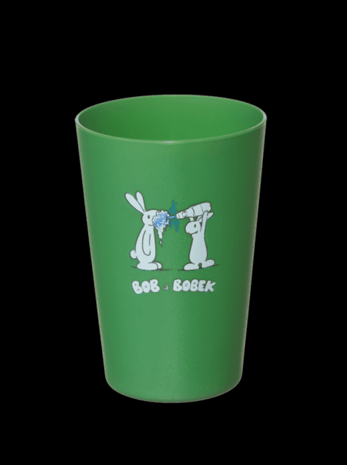 Barevný plastový kelímek s Bob a Bobkem, zelený