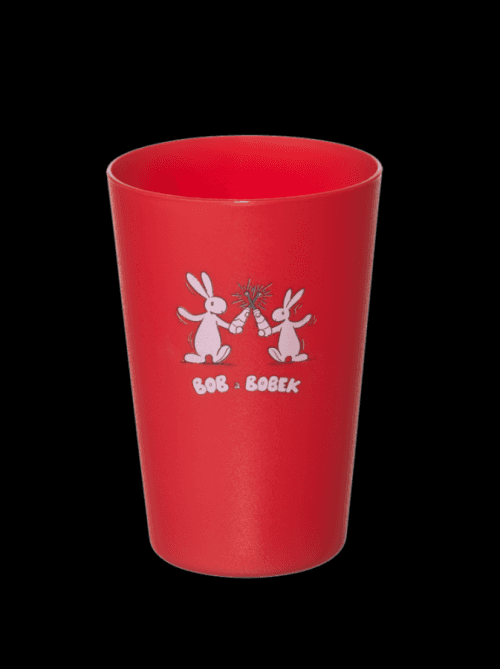 Barevný plastový kelímek s Bob a Bobkem, červený