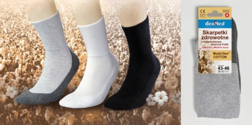 Zdravotní frotté ponožky DEO COTTON - JJW DEOMED - bílá - 35-37