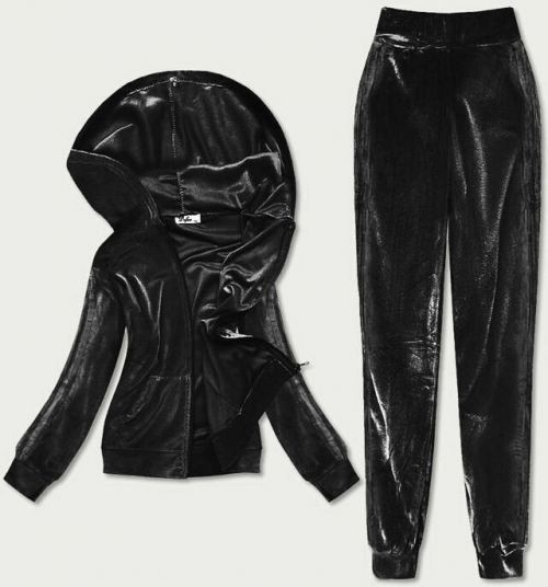 Černý dámský velurový dres (81224) - XL (42) - černá