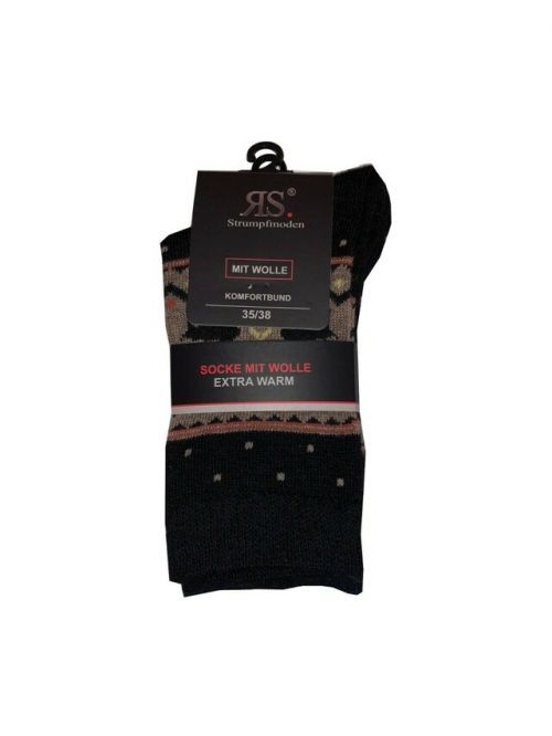 Ponožky RiSocks 43356 Mit Wolle Komfortbund vzor 35-46 A'2 - 35-38 - beżowy-granatowy
