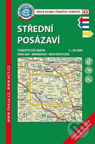 KČT 43 Střední Posázaví 1:50 000 / Turistická mapa - Klub českých turistů