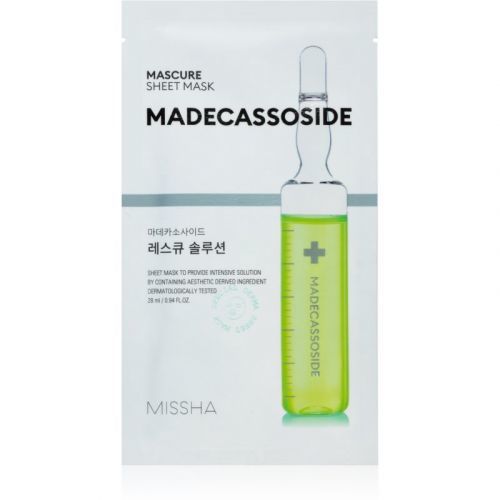 Missha Mascure Madecassoside pečující plátýnková maska pro citlivou a podrážděnou pleť 28 ml