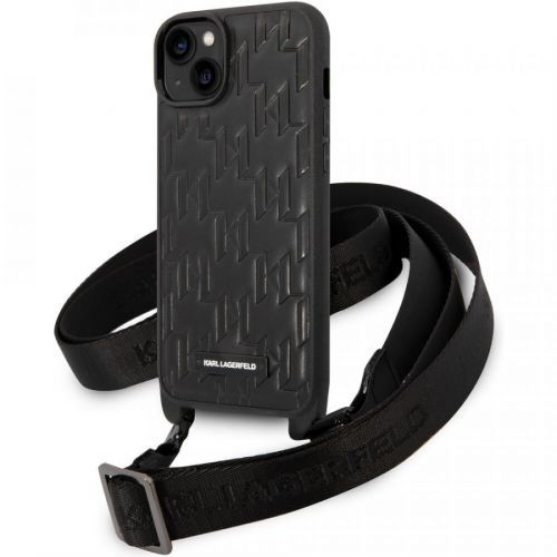 Karl Lagerfeld Monogram Crossbody kryt iPhone 14 Plus černý