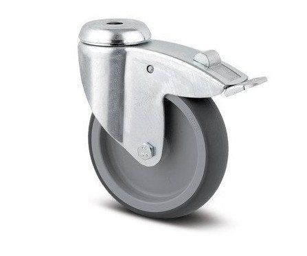 Kolečko přístrojové otočné 150mm pro čep, brzda