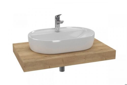 Cenově zvýhodněný koupelnový set Hansgrohe s deskou pod umyvadlo Dolce 80x8x50 cm dub halifax KSETDO2