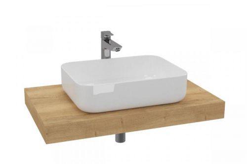 Cenově zvýhodněný koupelnový set Hansgrohes deskou pod umyvadlo Dolce 80x8x50 cm dub halifax KSETDO6