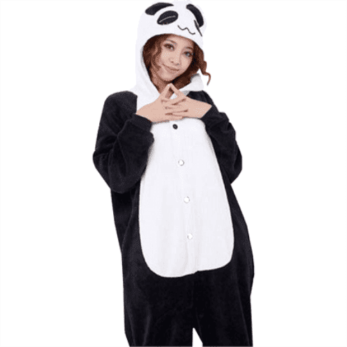 EKW Unisex Kigurum overal Panda bílá, černá L