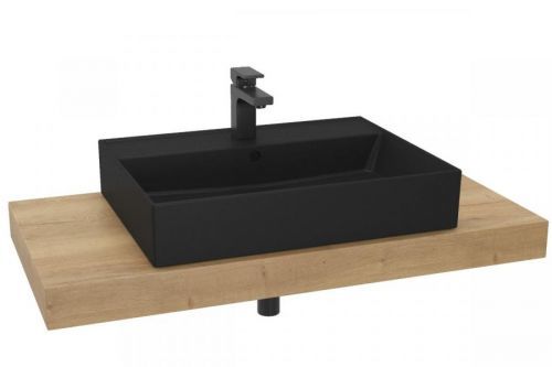Cenově zvýhodněný koupelnový set Hansgrohe s deskou pod umyvadlo Dolce 100x8x50 cm dub halifax KSETDO16