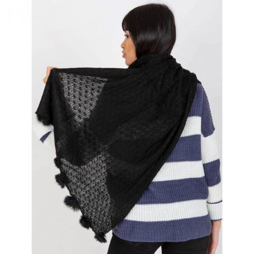 Black women's scarf with an openwork pattern