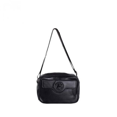 Black crossbody messenger bag