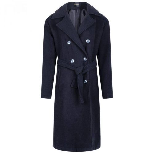 Z6765 DEWBERRY LADIES COAT-DARK LACQUER BLUE