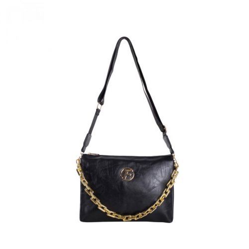 Black women's shoulder bag with a chain