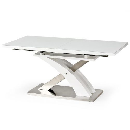 St?l Sandor 2 160/220 Sklenka/Mdf/Ocel – Bílý