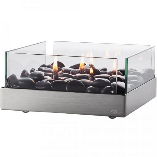 Stolní olejový krb FIREPLACE Philippi 23 cm stříbrný