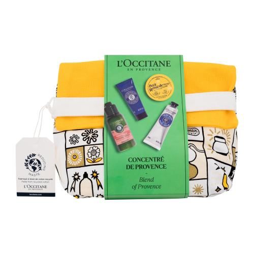 L'Occitane Blend Of Provence dárková kazeta W šampon Intensive Repair Shampoo 75 ml + tělový krém Ultra Rich Body Cream 20 ml + krém na ruce Shea Dry Skin Hand Cream 30 ml + balzám Le Petit Remede Multi Purpose Nourishing Balm 15 g + kosmetická t