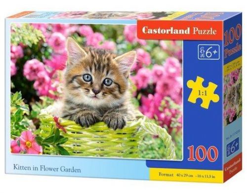 CASTORLAND Puzzle Kotě v květinové zahradě 100 dílků