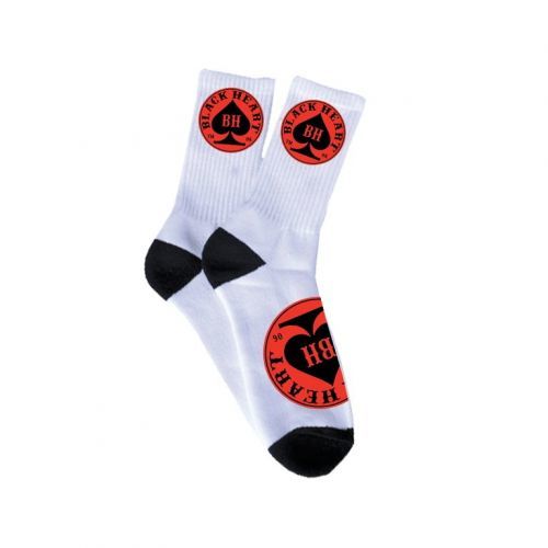 BLACK HEART Red Ace Socks bílo-černo-červená - 8-9