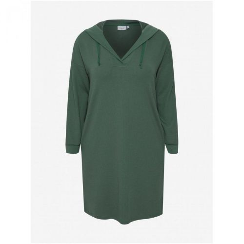 Zelené mikinové šaty s kapucí Fransa - Dámské