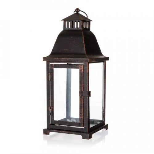 HOME DECOR Lucerna plechová 33cm  HOME tmavá