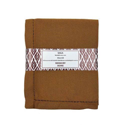 Běhoun na stůl SAGA hořčicový 45x140 easy care