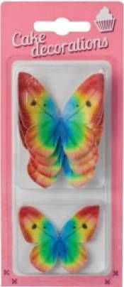 Dekorace z jedlého papíru Motýlci duhoví (8 ks)