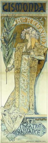 Mucha, Alphonse Marie Mucha, Alphonse Marie - Obrazová reprodukce Gismonda, (20 x 60 cm)
